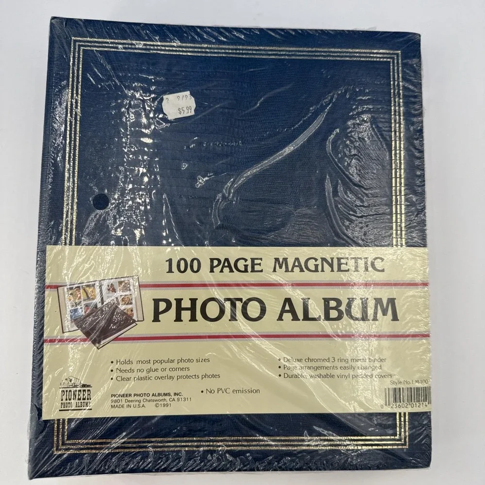 Vtg 1990s Navy Blue Pioneer Magnetic Page Photo Album 10